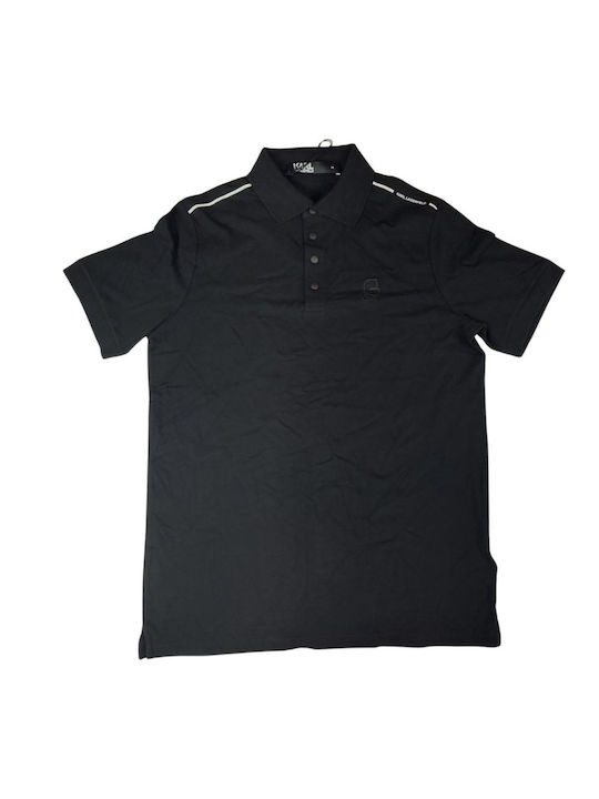 Karl Lagerfeld Bluza Bărbătească cu Mânecă Scurtă Polo BLACK