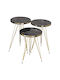 Round Side Table Wakmi Black Marble 3pcs L33xW33xH55cm