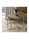 Round Zigon Set Solme Wooden Gray Marble 75Lx75Wx45H cm