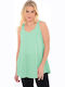 Women's Tunic Dress Short Sleeve Green