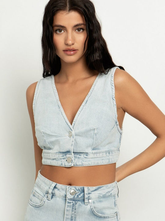 Toi&Moi pentru Femei Crop Top Albastru