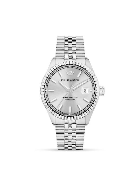 Philip Watch Women's Watch 41mm Battery with Silver Metal Strap