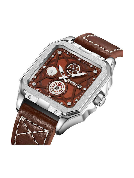 Skmei Uhr Batterie mit Lederarmband