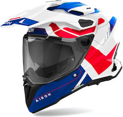 Airoh Commander 2 On-Off Helmet with Pinlock and Sun Visor ECE 22.06 Reveal Blue / Red gloss