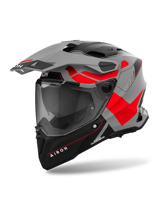 Airoh Commander 2 On-Off Helmet with Pinlock and Sun Visor Reveal REd / Fluo Matt