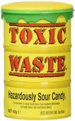 Toxic Waste Ξινές Καραμέλες Διάφορες Γευσεις 42γρ Tox106