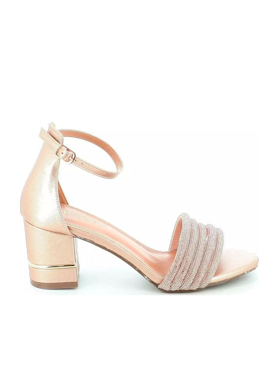 Sandalen mit Strass Gold