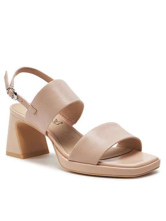 Caprice Leather Women's Sandals Pink