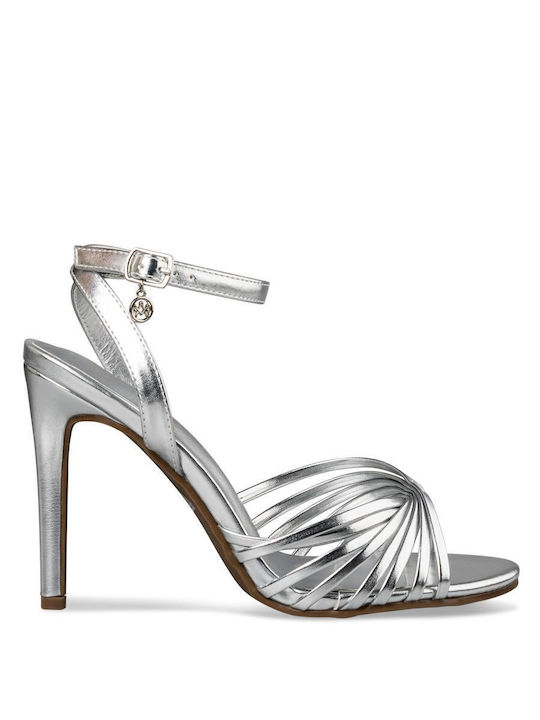 Envie Shoes Leather Women's Sandals Silver