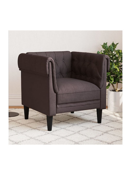 Chesterfield Фотьойл Тъмно кафяво 78.5x74.5x74.5см
