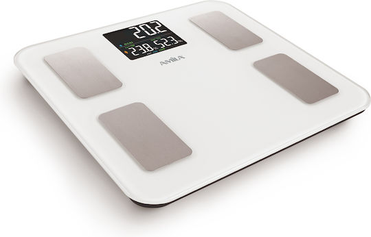 AMILA Fitbody 5 Smart Bathroom Scale with Body Fat Counter & Bluetooth White
