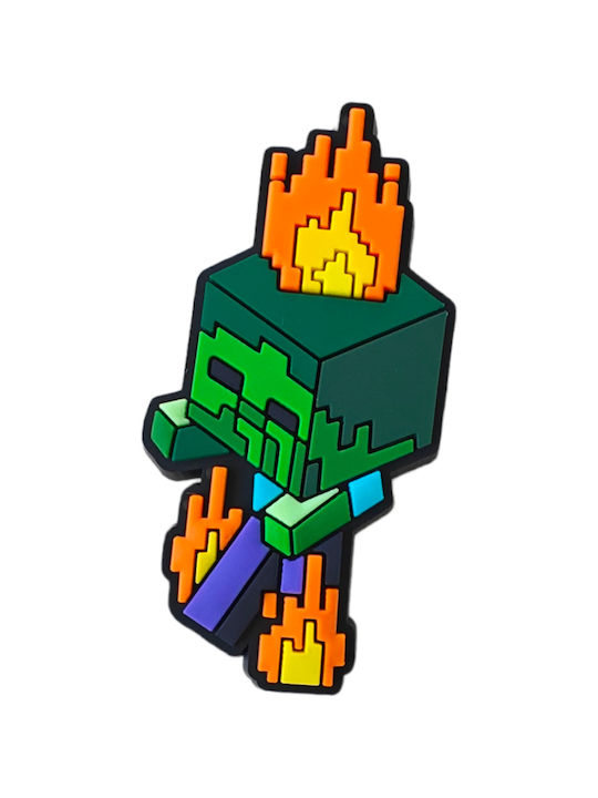 Αξεσουάρ Διακόσμηση Παπουτσιών Crocs Σχέδιο Minecraft Φωτιά Πράσινο