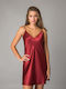 Milena by Paris Summer Satin Women's Nightdress Bordeaux