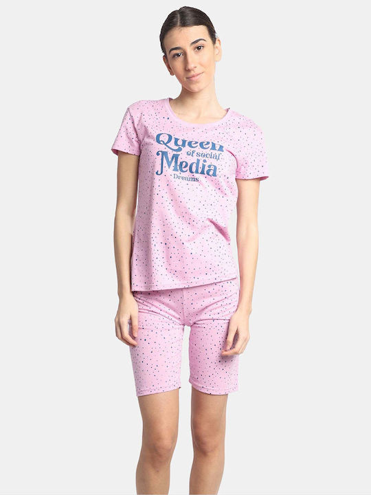 Dreams by Joyce Sommer Damen Pyjama-Set Lila