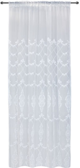 Easy Home Κουρτίνα με Τρέσα Gordon Λευκή 140x270εκ.