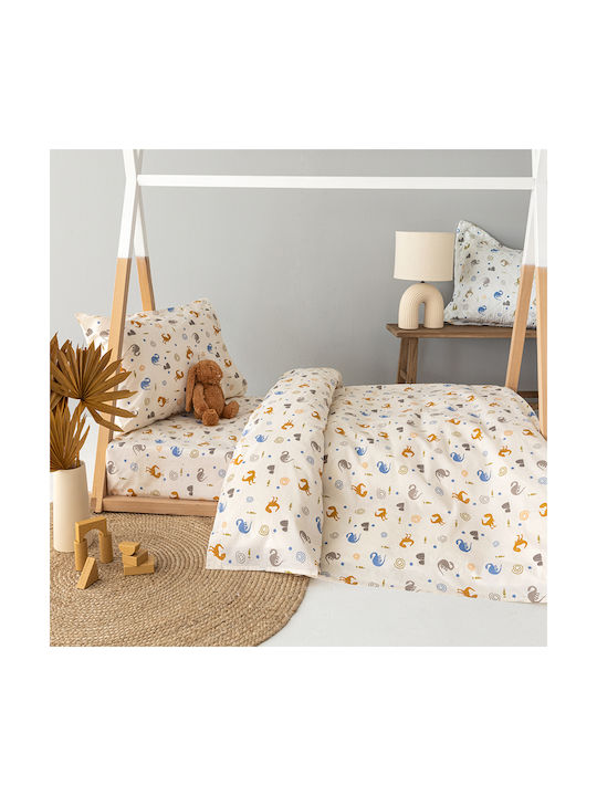 Palamaiki Sheet Set Single with Elastic Band Cotton My Kingdom Beige 170x260cm 3pcs