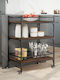 vidaXL Τρόλεϊ Κουζίνας Ξύλινο 3 Θέσεων Καφέ 65x40x86.5cm