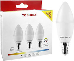 Toshiba Λάμπα LED για Ντουί E14 και Σχήμα C37 Θερμό Λευκό