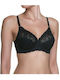 Compliment W Black Minimizer Bra without Padding with Underwire