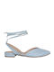 Synthetic Leather Ballerinas With strap Light Blue