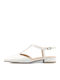 Lederne Damen Ballerinas Spitz zulaufend in Weiß Farbe
