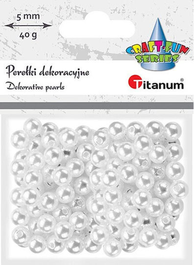 Titanum Χάντρα Χειροτεχνίας Λευκή 8mm 40gr