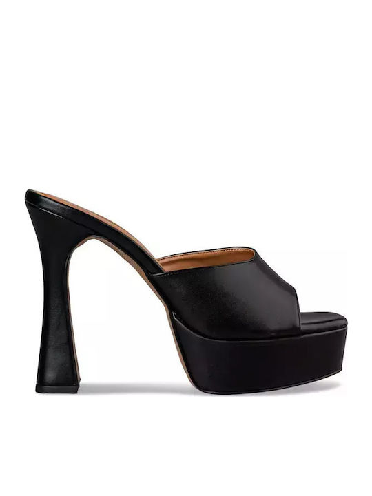 Envie Shoes Leather Mules with Chunky High Heel...