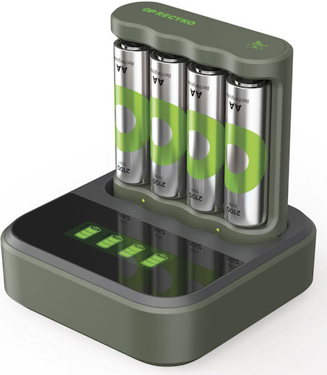 GP Batteries ReCyko B441 Ladegerät 4 Batterien Ni-MH Größe AA