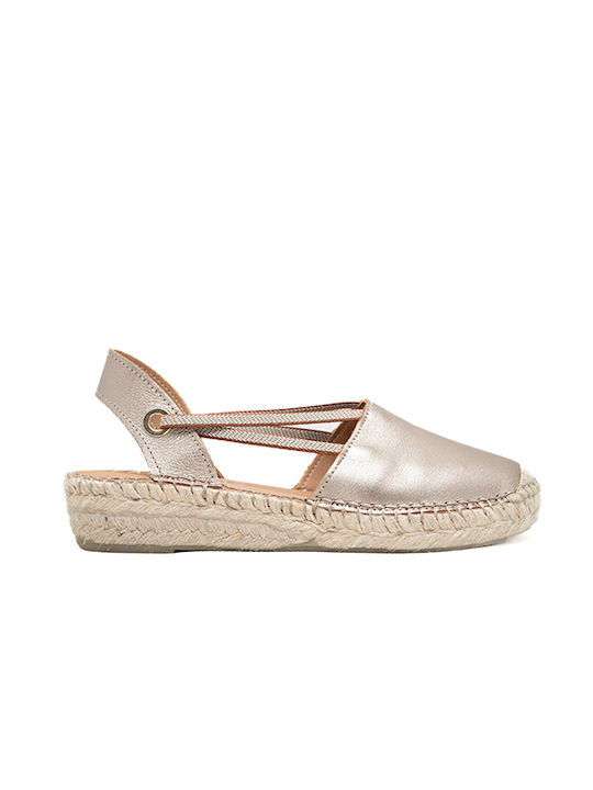 Women's Leather Espadrilles Gray