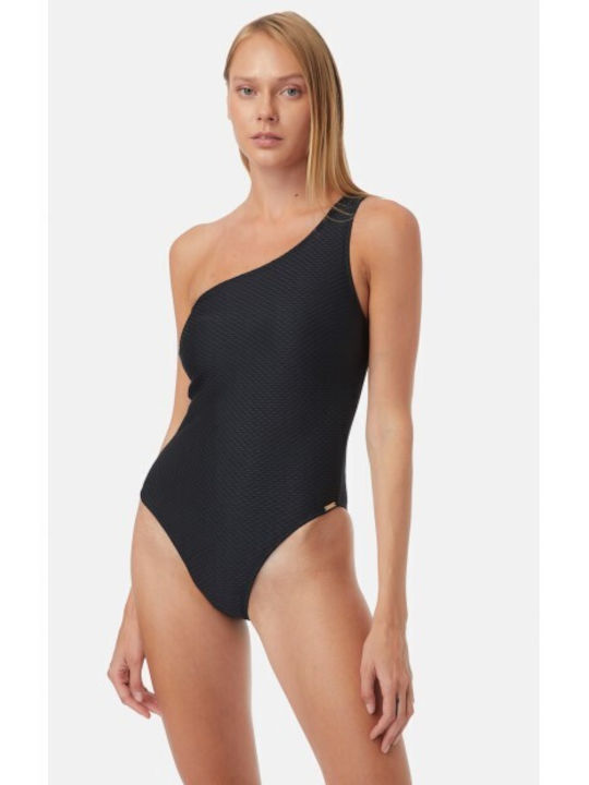 Minerva One Shoulder Swimsuit Yemen Black