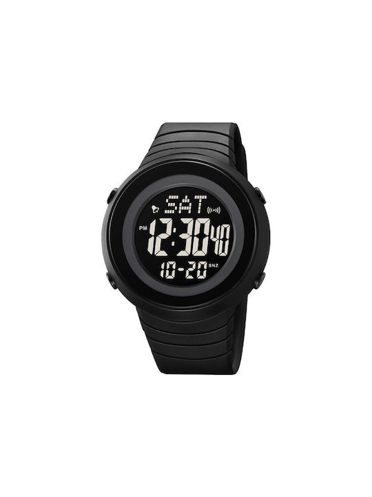 Skmei Digital Uhr Chronograph Batterie mit Kautschukarmband Black/Black