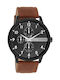 Oozoo Timepieces Men's Watch 45mm Battery with Brown Leather Strap