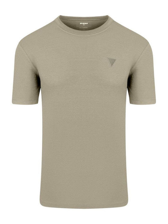 Guess Herren T-Shirt Kurzarm Khaki