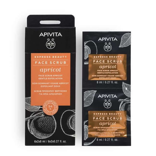 Apivita Express Beauty Apricot Scrub for Face in Gel for Normal/Dry Skin 16ml