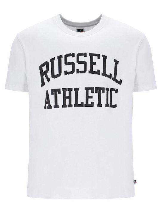 Russell Athletic Bărbați T-shirt Sportiv cu Mânecă Scurtă Alb
