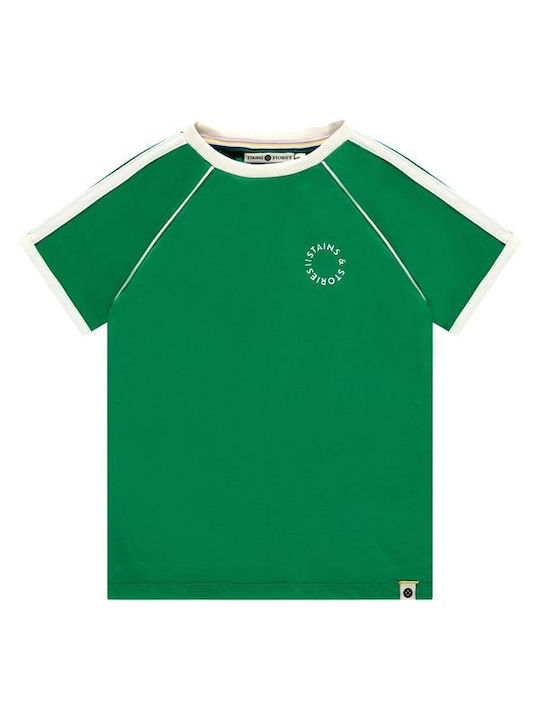 Stains & Stories Kids Blouse Short Sleeve Green