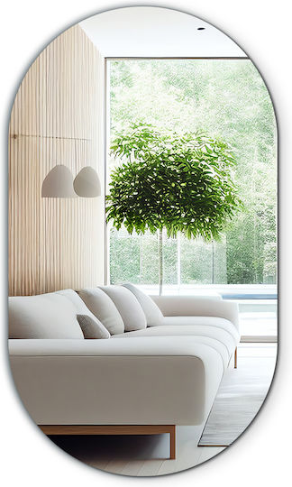 Tulup Frame Καθρέπτης Τοίχου Οβάλ με Μεταλλικό Πλαίσιο 80x46cm