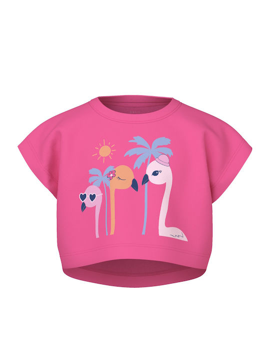 Παιδικό Crop Top Κοντομάνικο Flamingo Carmine Rose