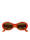 Gucci Women's Sunglasses with Orange Plastic Frame and Brown Lens GG1587S 003