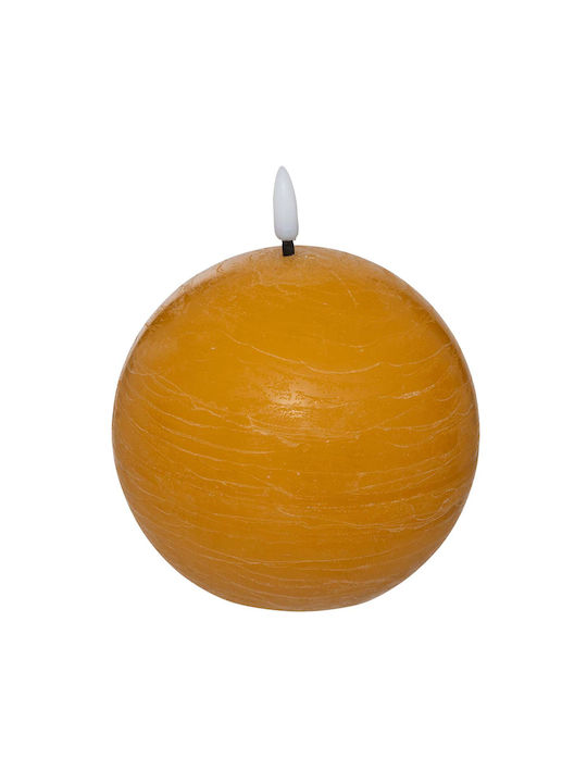 Atmosphera Decorative Lighting Molia Yell Ball LED Warm White Wax Polish 8x8x9.5cm