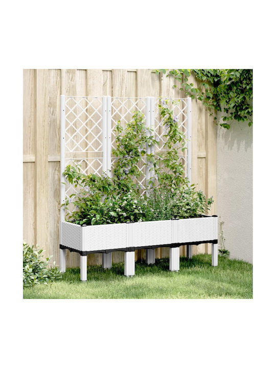 vidaXL Planter Box Plastic Alb 120x40x142cm.