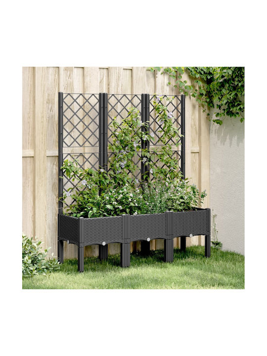 vidaXL Planter Box Plastic Negru 120x40x142cm.