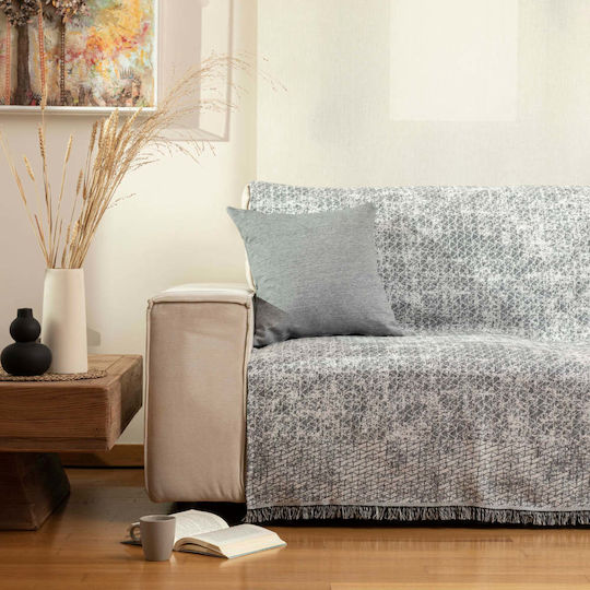 Borea Yaiza Zweisitzer-Sofa Überwurf 180x250cm Grau