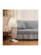 Borea Iris Ριχτάρι Τριθέσιου Καναπέ 180x300εκ. Γκρί 035603052077