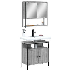 vidaXL Σετ Επίπλων Bench with Washbasin & Mirror L60xW30xH60cm Grey Sonoma