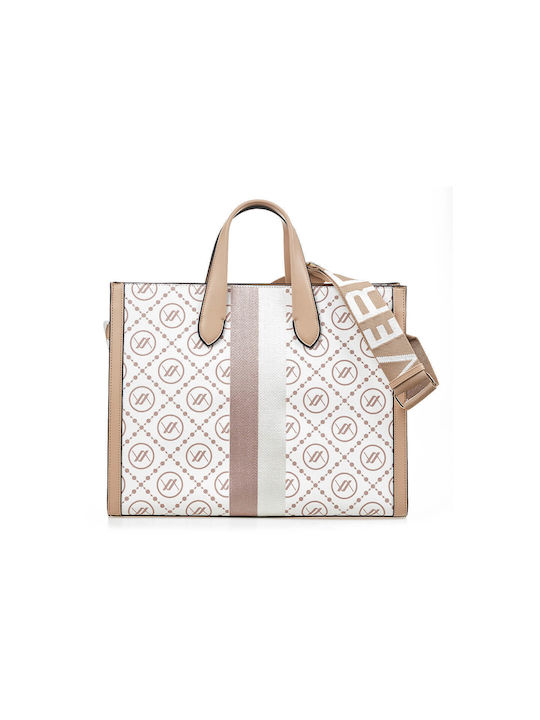 Verde Damen Tasche Tote Hand Beige