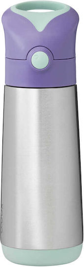 Thermos Water Bottle 500ml Straw B.box Lilac Pop