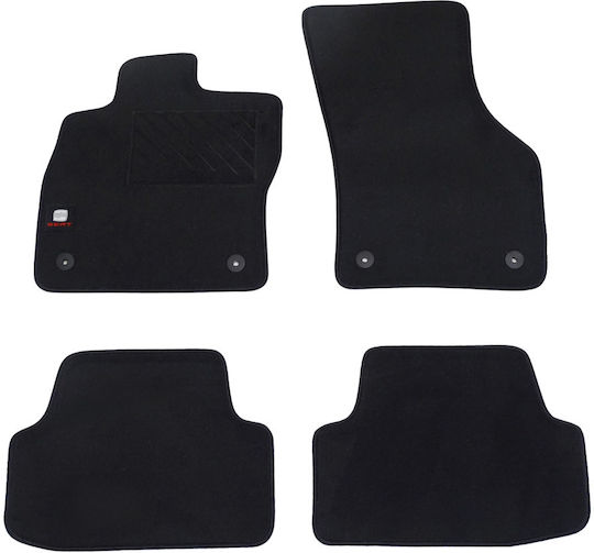 Autopataki Set of Front and Rear Mats 4pcs for Seat Leon 2012-2020 Black