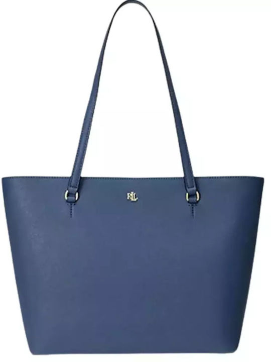 Ralph Lauren Leather Women's Bag Shoulder Navy Blue