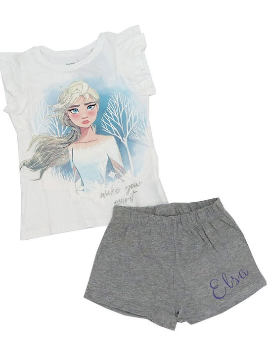 Disney Детска пижама Лятна white Frozen
